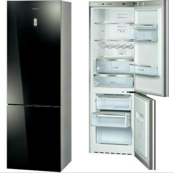 Холодильник Бош Черное Стекло