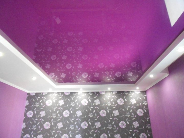 Фиолетовый Потолок Какие Обои