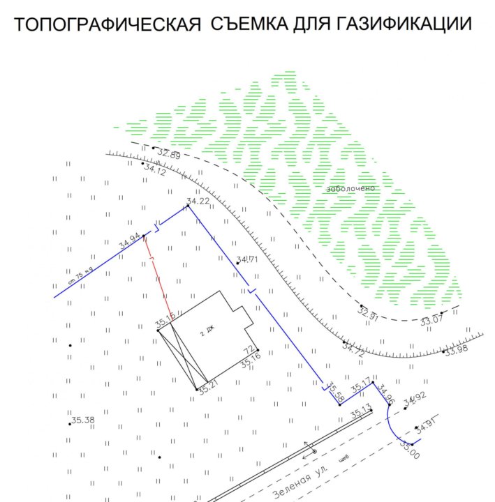 Топографическая карта земельного участка для газификации