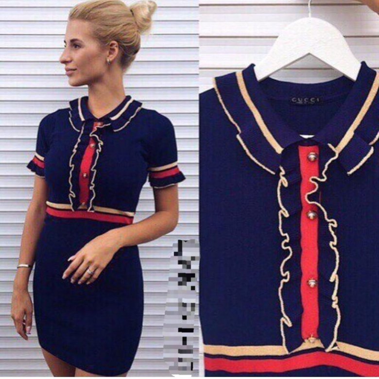 Платье Gucci Купить Синее
