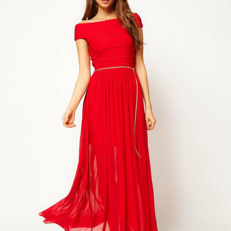 Красное Шифоновое Платье Купить