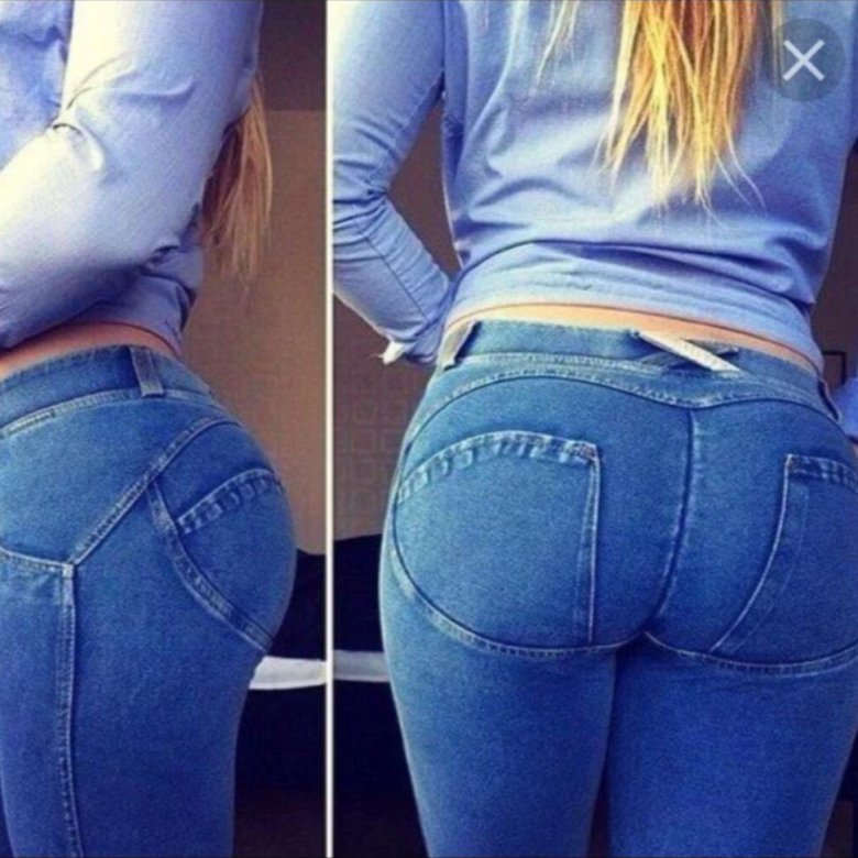 Попка девочки в джинсах