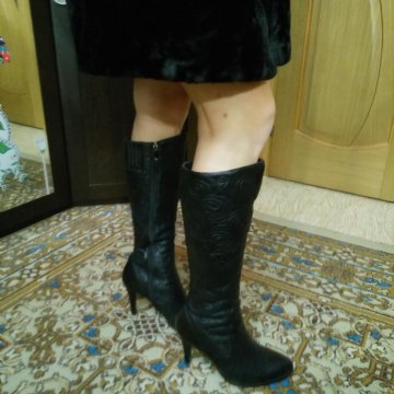 Сапоги кожанные зимние