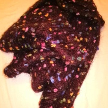 Шарф 2,5м×25см.натуральная шерсть с махером