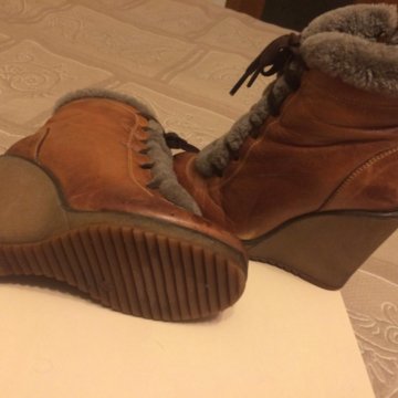 Полусапожки, кожа , мех