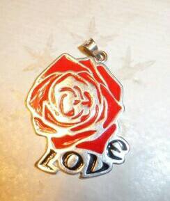 Подвеска Роза любви.серебро.эмаль.