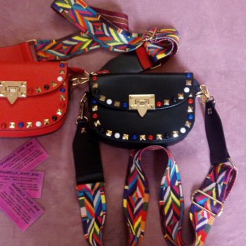 Стильная сумка (красная/черная)