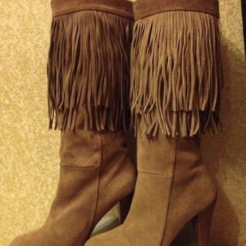 Сапоги ZARA, нат. замша, новые, р-р 38