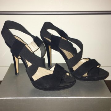 Босоножки на каблуке из нубука, размер 38