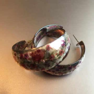 Серьги кольца розовые