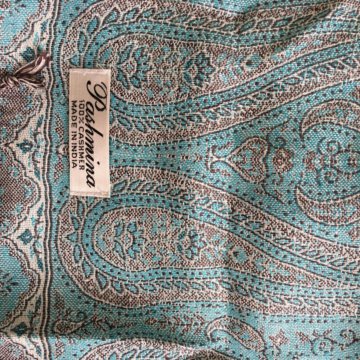 Шарф 100% Pashmina, серо-голубой, новый