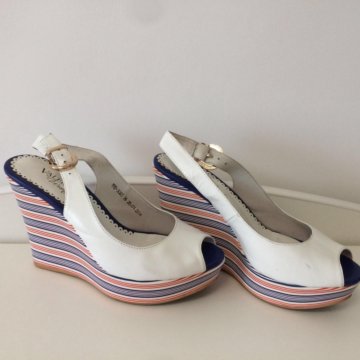 Туфли кожаные женские на танкетке , 36 размер