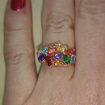 Очень красивое позолоченное кольцо 17р