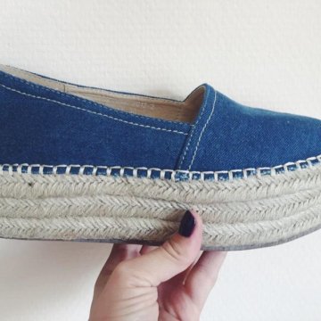 Слиппоны джинсовые