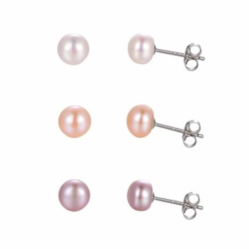 Гвоздики с жемчугом серебро