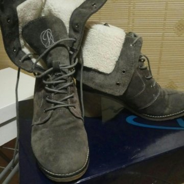 Полусапоги из замши со шнуровкой Respect