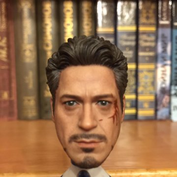 Тони головой. Robert Downey Jr Sculpt. Фигурка Джонни Старк. Tony Stark head 1/6.