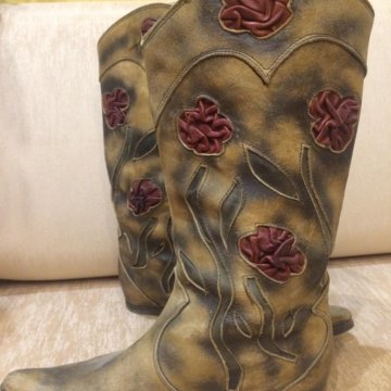 Сапоги женские демисезонные натур. кожа Италия.