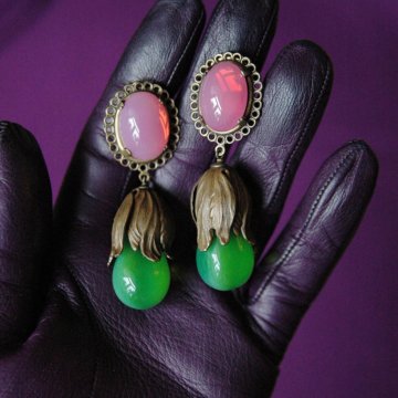 Новые серьги-цветки клипсы