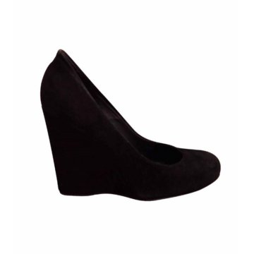 Чёрные замшевые туфли на танкетке Halston (New)