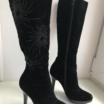 Сапоги 35 35,5 размер замша искусственная