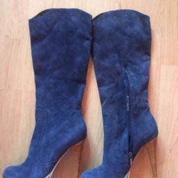 Сапоги из натуральной замши