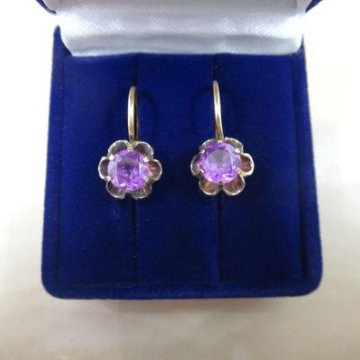 Серьги с аметистом