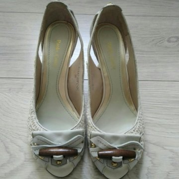 Новые кожаные туфли Paolo Conte бежевого цвета