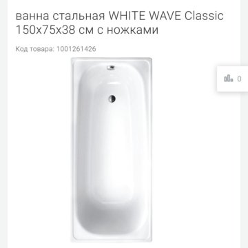 Стальные ванны white wave