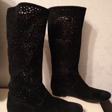 Сапоги натуральная замша