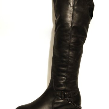 Новые кожаные сапоги ботфорты танкетка 39 размера