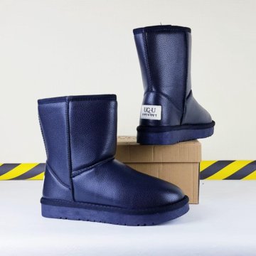 Зимние ❄ угги темно-синие кожа ❄