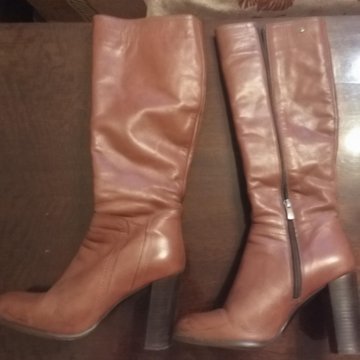 женские кожаные сапоги