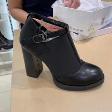 Ботильоны на модном широком каблуке