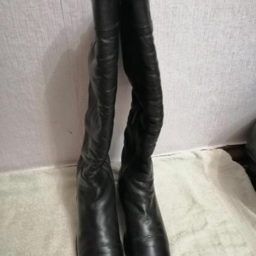 Сапоги.Нат кожа,нат мех.