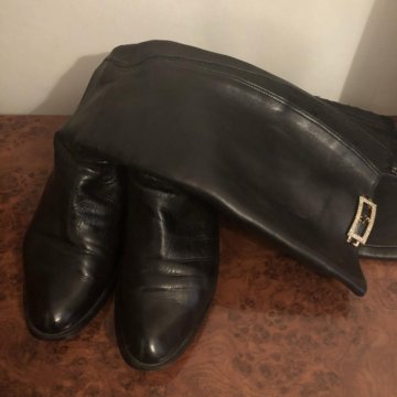 Сапоги демисезонные чёрные Италия