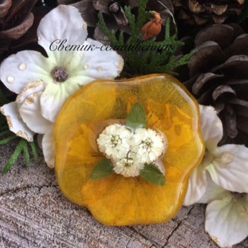 Брошь из цветка Виолы