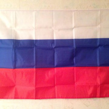 Флаг триколор России 90х60 с люверсами. Кольцами