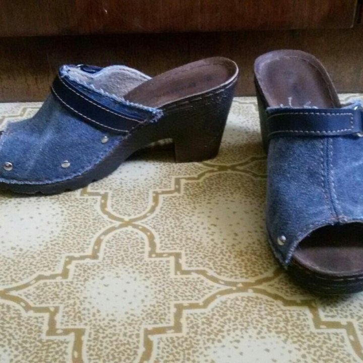 Джинсовые сабо