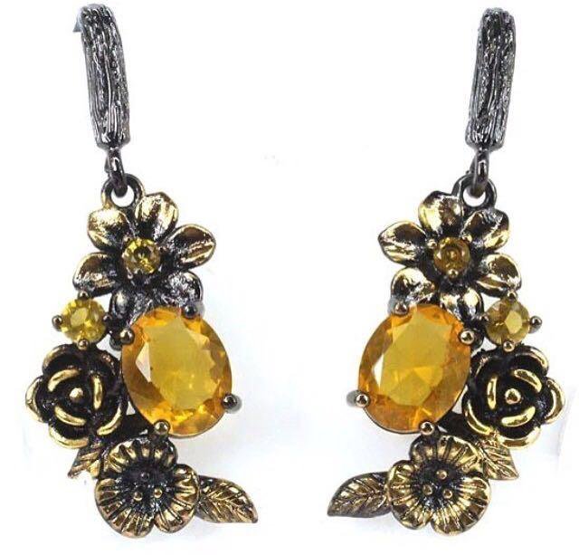 Серьги с цитринами