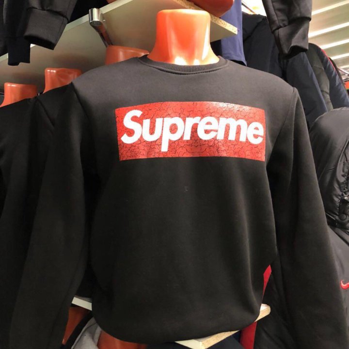 Толстовка свитшот Supreme новая.Черная