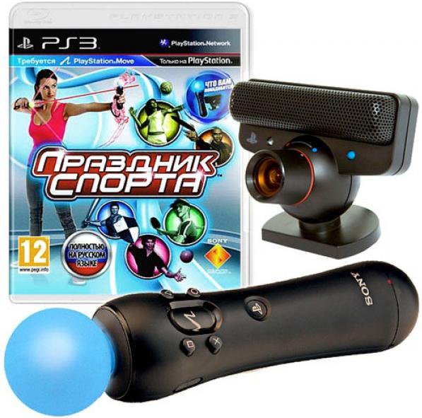 Полный набор PS Move для Sony PS3/PS4 с играми