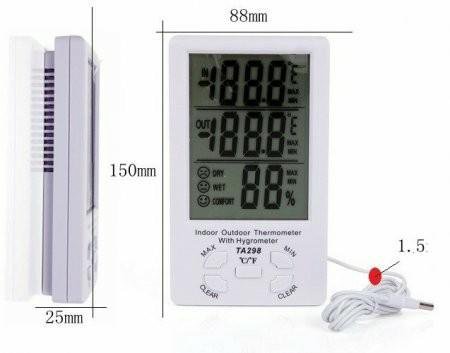 Термометр гигрометр метеостанция TA-298