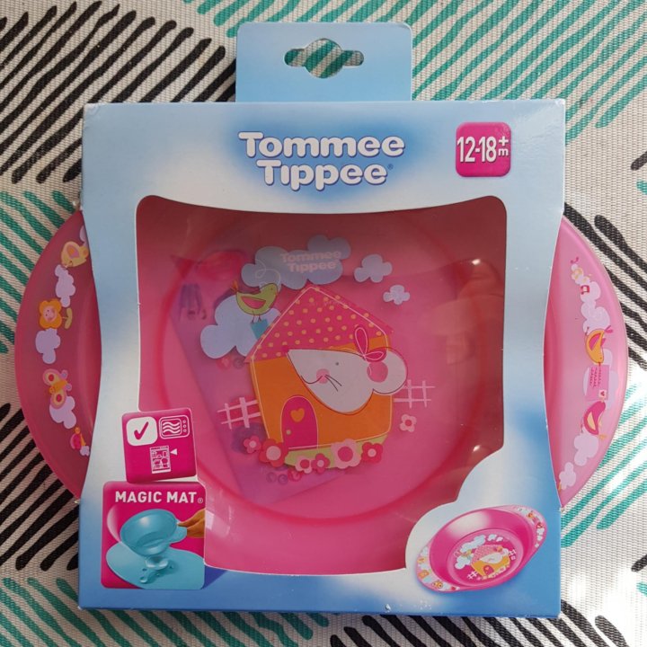 Тарелка и термоложки Tommee Tippee 6m+