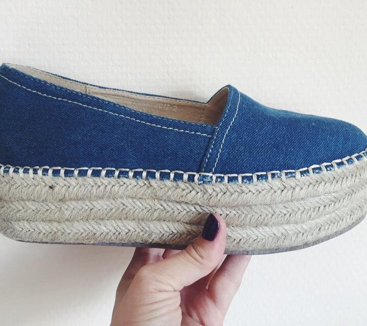 Слиппоны джинсовые