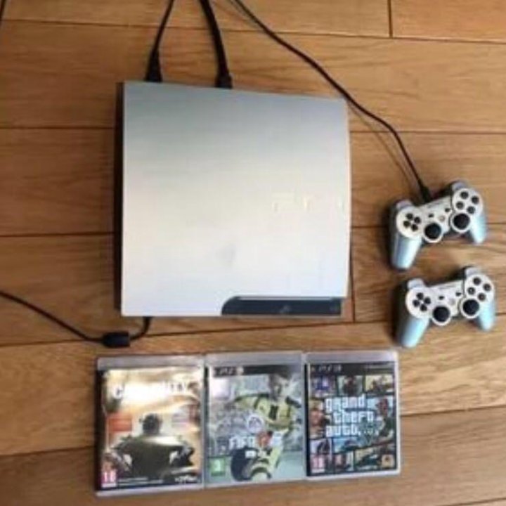 Playstation 3 slim 160gb silver + 13 игр