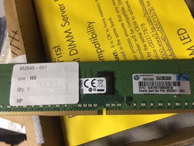 852545-001 Модуль пам 8Gb 2400MHz PC4-2400T-R DDR4