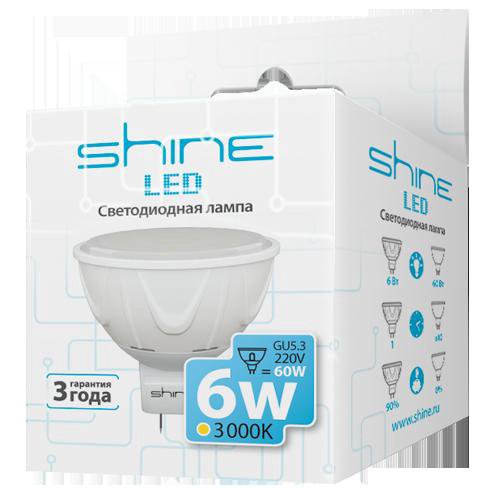 Светодиодная лампа Shine MR16 6W