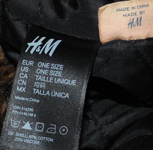 Фирменная модная шапка ушанка H&M