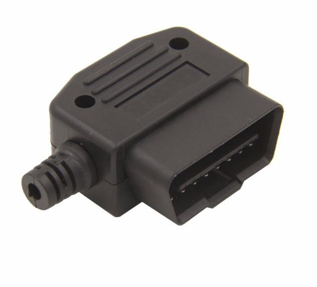 Диагностический разъем вилка OBD2- на бок 16-pin